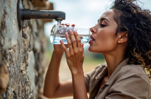 woman drinking water