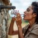 woman drinking water